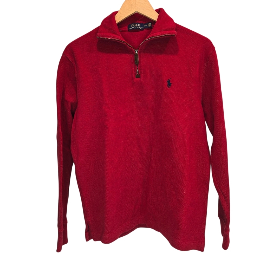 Polo Ralph Lauren Red Quarter-Zip Pullower Size S/P
